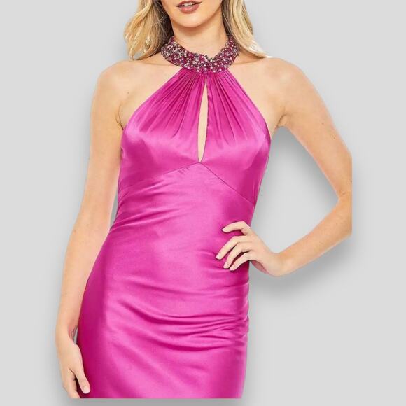 NWT MAC DUGGAL DRESS 10 GOWN PINK SATIN BRIDESMAID EVENING FORMAL WEDDING GUEST - Picture 3 of 16